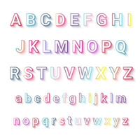 Colorful Outline Alphabet A to Z vector