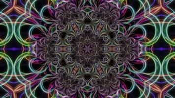 Abstract Kaleidoscope Background with Neon Pattern video