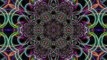 Abstract Kaleidoscope Background with Neon Pattern video