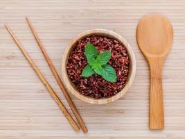 Steamed rice in a bowl photo