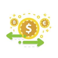 aplicaciones de cambio de moneda economía online vector