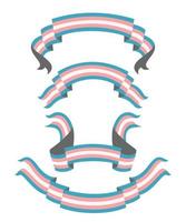 Four Style Ribbons of Transgender Flag set vector