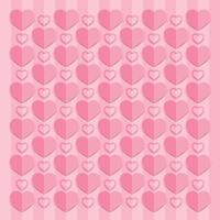 Love hearts Valentines day background, paper cut style vector