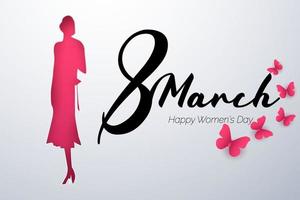Banner for the international Women's Day. Vector illustration paper art style