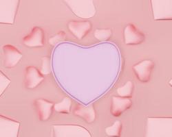 Abstract love background with pink heart shape photo