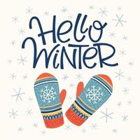 Hello winter card vector