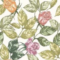 Vintage rose pattern vector