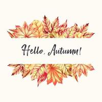 Hello Autumn frame vector