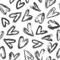 Hand drawn hearts pattern vector