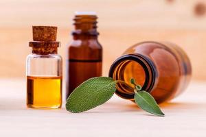 Sage leaves and essential oils
