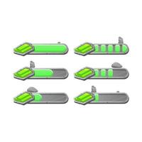 set of game ui stone rock bucks money progress bar with 2 style for gui asset elements vector illustration