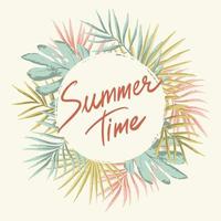 Summer time leaves frame vector