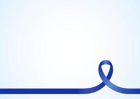 Blue ribbon for awareness, background template with copy space for cover, page or advertisement design lay out vector