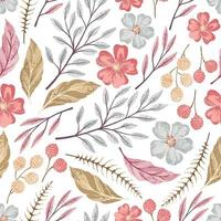 Pastel colors flower pattern vector