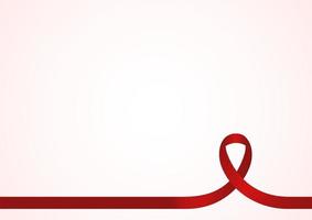 Red ribbon for awareness, background template with copy space for cover, page or advertisement design lay out vector