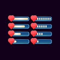 set of gui fantasy progress health bar for game ui asset elements vector illustration