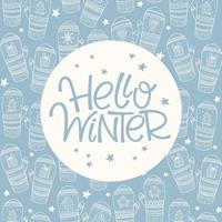 Hello winter background vector