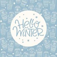 Hello winter background vector