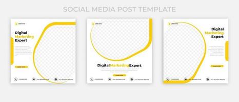 conjunto de anuncios de banner editables. plantilla de publicación de redes sociales de marketing digital vector