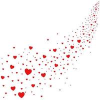 Abstract illustration of hearts falling from sky, love is in the air vector