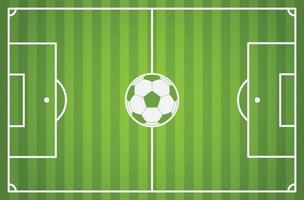 Soccer field with soccer ball background vector