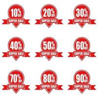 Simple icon of red discount stickers vector