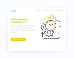 Agile software development, website template.eps vector