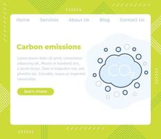 Emisiones de carbono, plantilla de vector de sitio web.eps