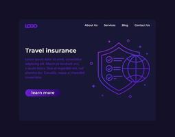 Travel insurance, website design, vector template.eps