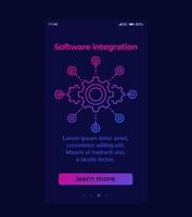 software integration, mobile screen design.eps vector