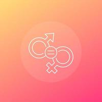 gender equality, equal rights vector linear icon.eps