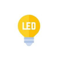 led light bulb icon on white, flat vector.eps vector