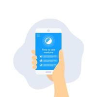 pill reminder app, vector design.eps