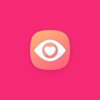 Eye with heart, vector logo for apps.eps