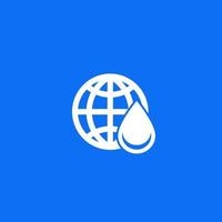 water supply icon with globe and drop.eps vector