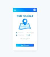 Ride finished, vector mobile ui.eps