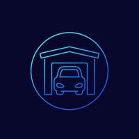 Garage icon, thin line vector.eps vector