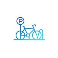 Bicycle parking icon, line vector.eps vector