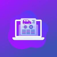 Diagnóstico de automóviles con equipo vector icon.eps