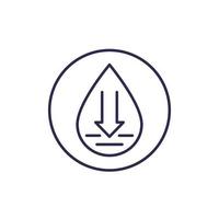 low water level vector line icon.eps