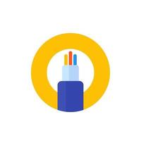 optic fiber cable vector icon, flat.eps