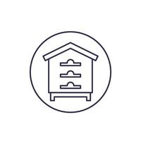 Hive, bee house vector line icon.eps