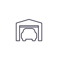 Garage and car icon, line.eps vector