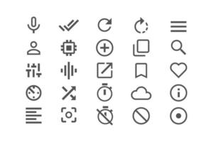 diferentes iconos establecen ilustración de vector de símbolo para sitio web y aplicación móvil