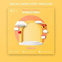 editable social media post template. 3D social media banner ads. vector