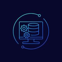 database maintenance icon, linear design.eps vector