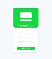 Add new card, mobile ui design.eps vector