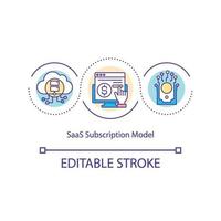 SaaS subscription model concept icon vector