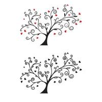 tree branch love vector ilustration design
