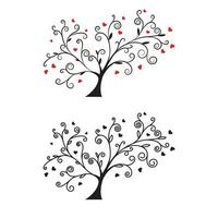 diseño de ilustración de vector de amor de rama de árbol